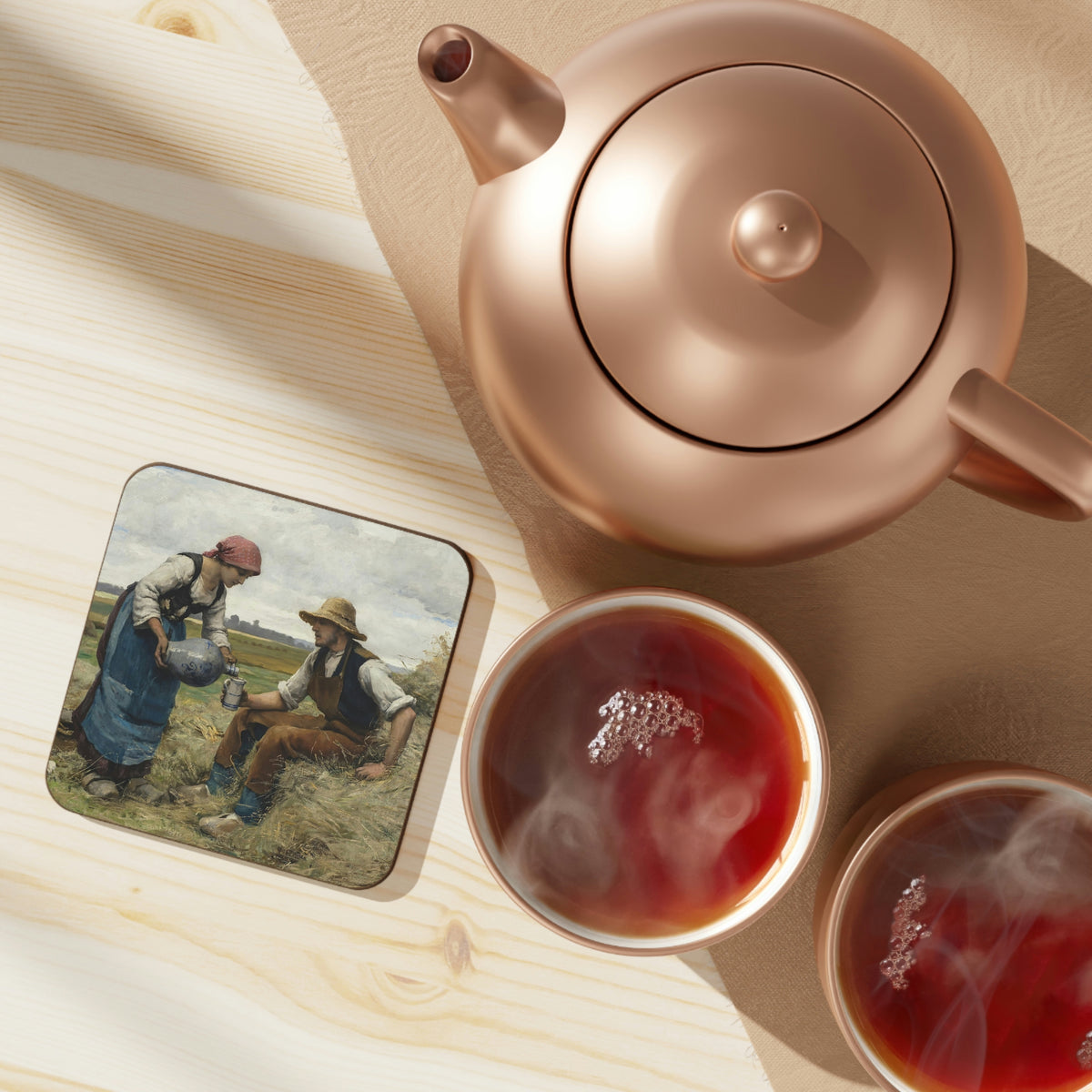 Julien Dupre: "Femme Versant a Boire" - Hardboard Back Coaster