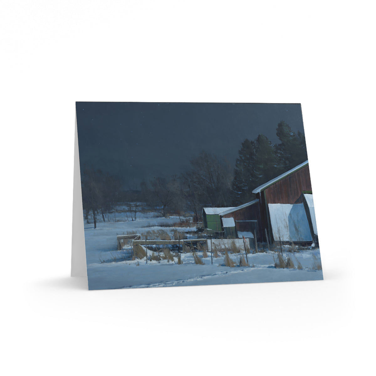 Ben Bauer: "Organic Farm by Moonlight" - Greeting Cards (8, 16, and 24 pcs)