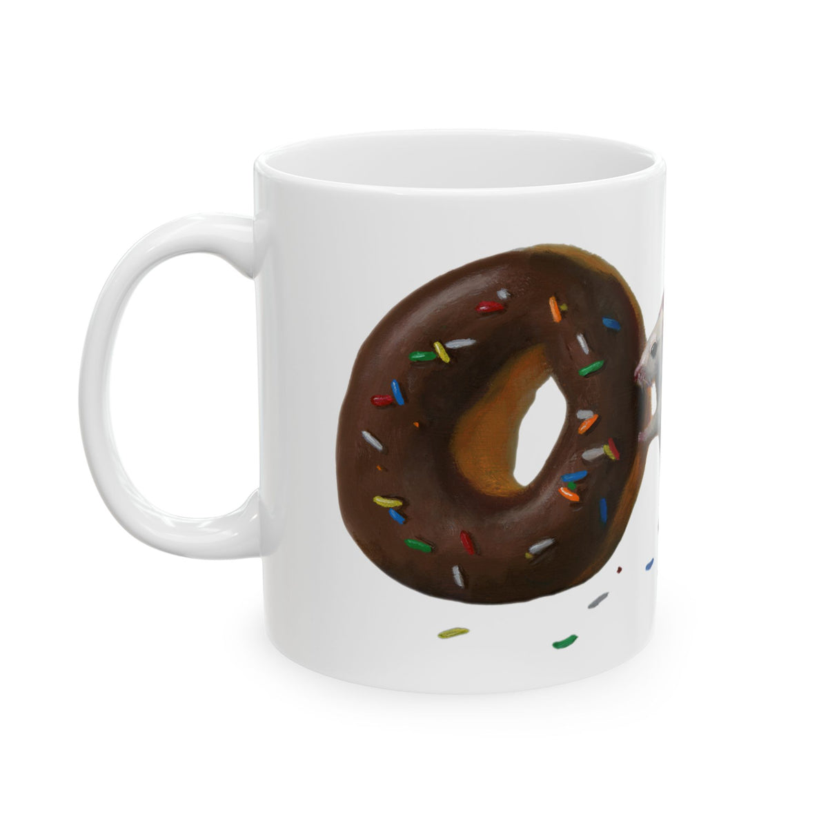 Donut Thief Mouse Ceramic Mug – Cute Coffee Cup (11oz & 15oz)