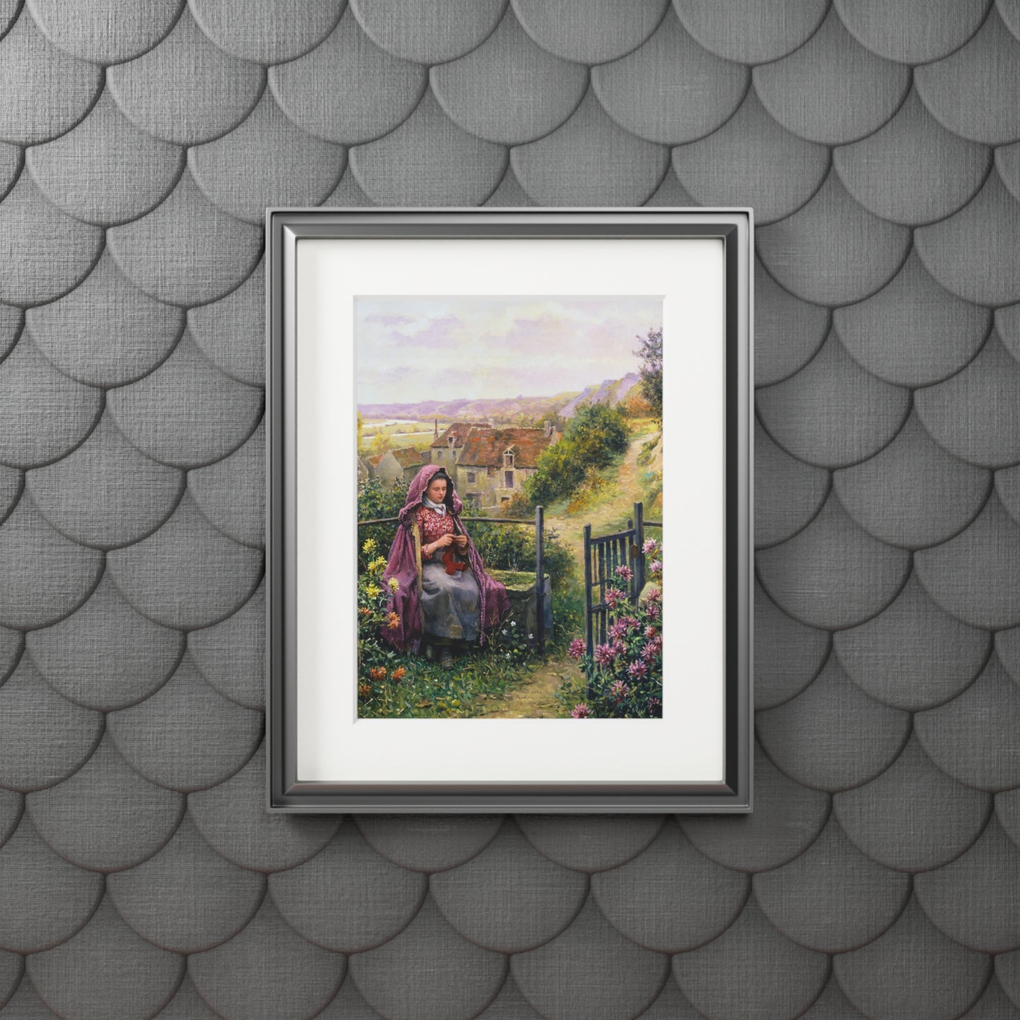In The Garden by Daniel Ridgway Knight | Matted Fine Art Print