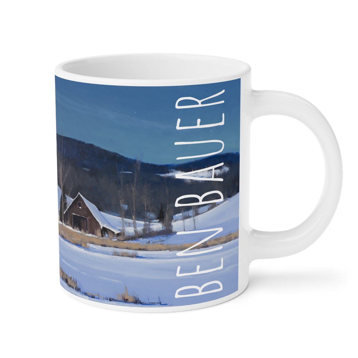 Ben Bauer: "Mondovi Farm by Moonlight" Ceramic Mug (11oz, 15oz, 20oz)