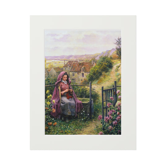 In The Garden by Daniel Ridgway Knight | Matted Fine Art Print