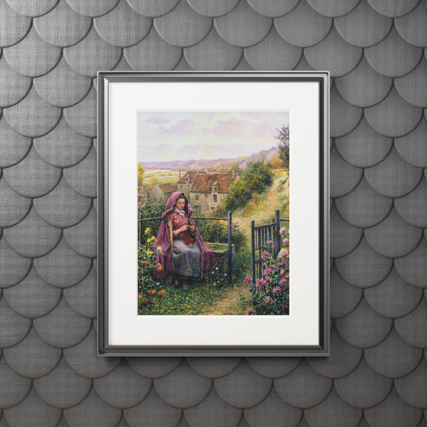 In The Garden by Daniel Ridgway Knight | Matted Fine Art Print