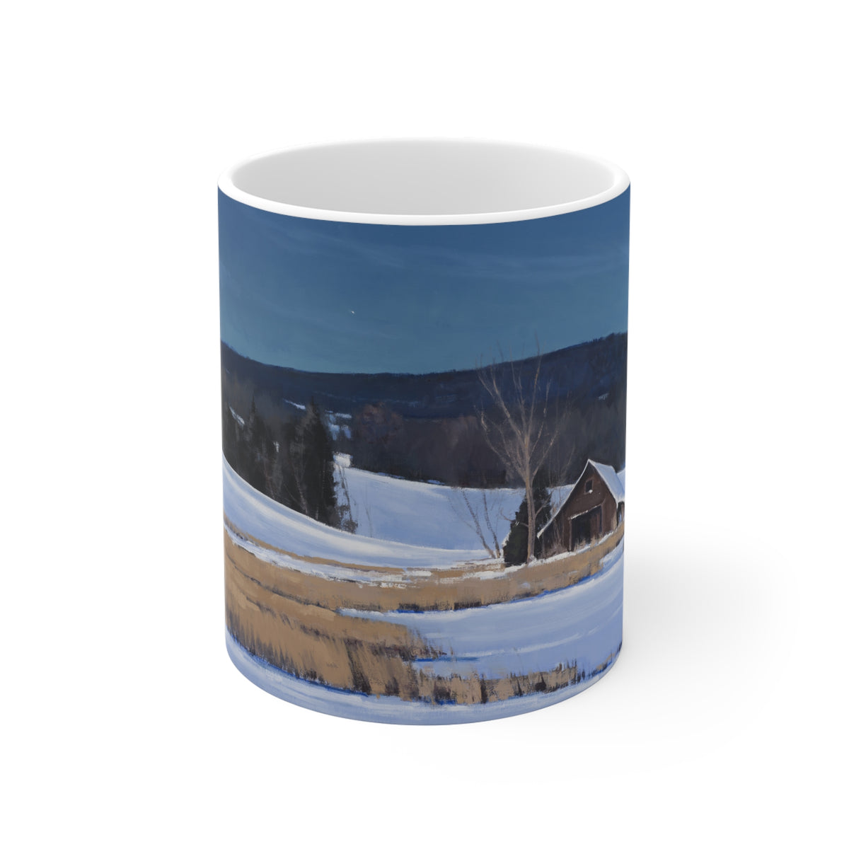 Ben Bauer: "Mondovi Farm by Moonlight" Ceramic Mug (11oz, 15oz, 20oz)