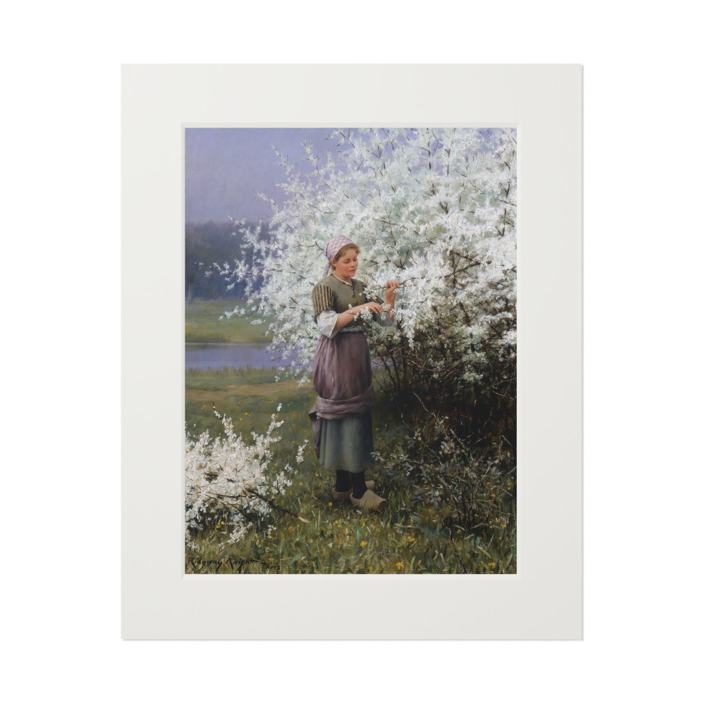 Les cerisiers by Daniel Ridgway Knight | Matted Fine Art Print