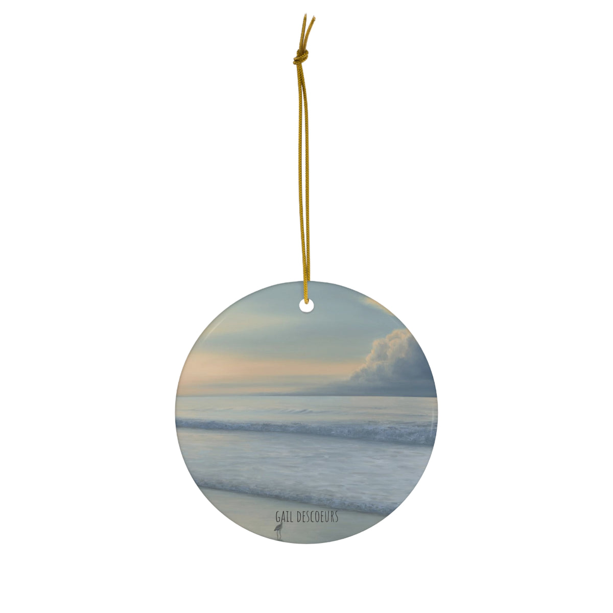 Gail Descoeur: "The Sea and the Sandpiper" - Holiday Ornament