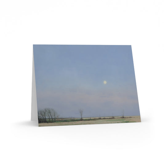 Ben Bauer: "Spring Moonrise in South Dakota" - Greeting Cards (8, 16, and 24 pcs)