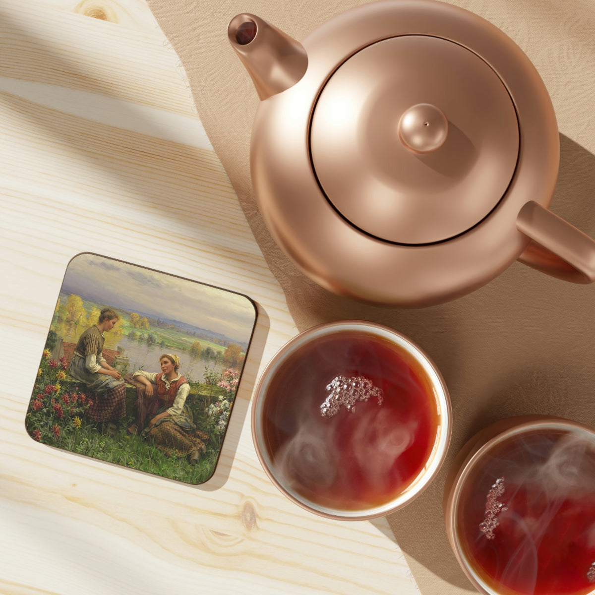Daniel Ridgway Knight: "Gossips" - Hardboard Back Coaster