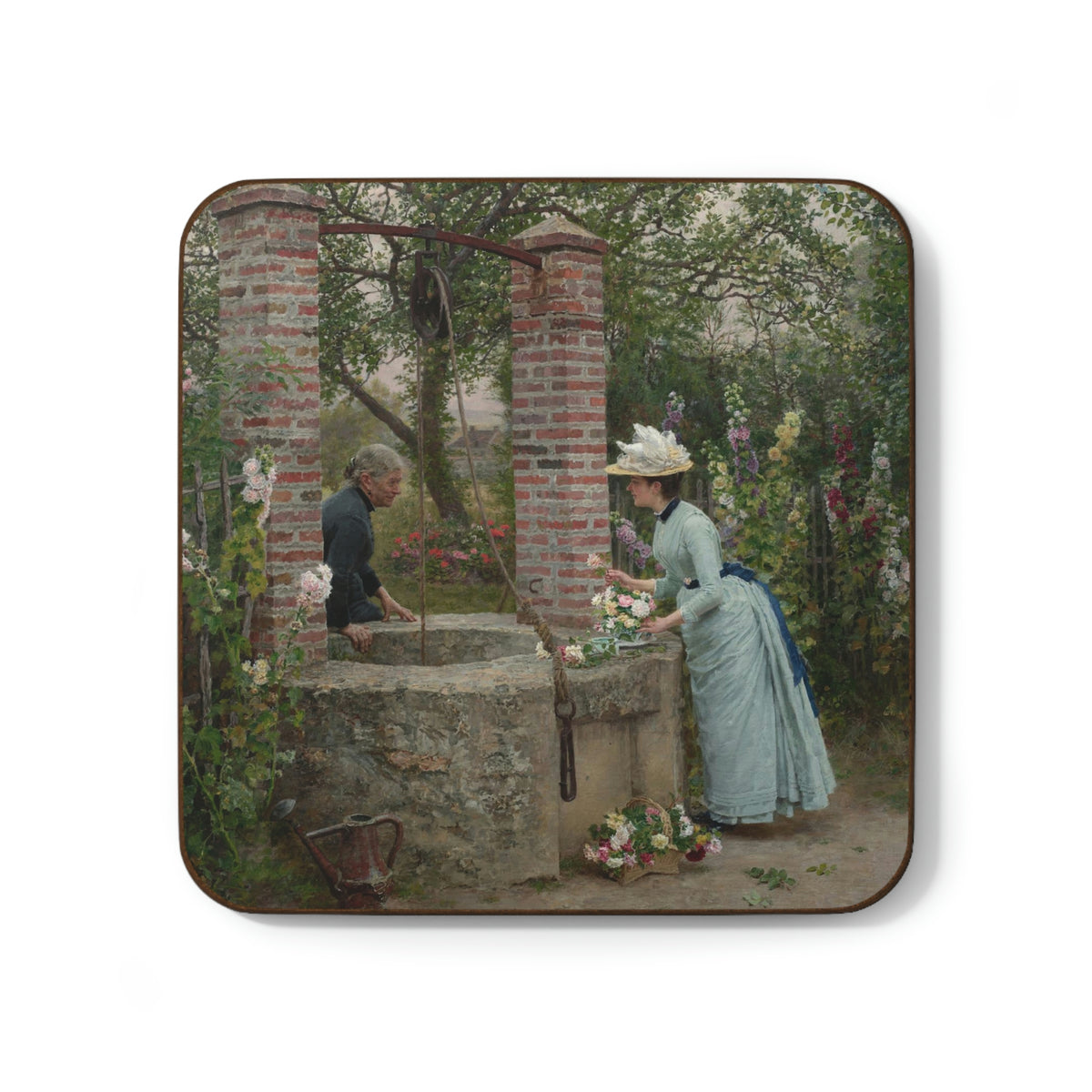 Marie Francois Firmin-Girard: "Un Puits Mitoyen" - Hardboard Back Coaster