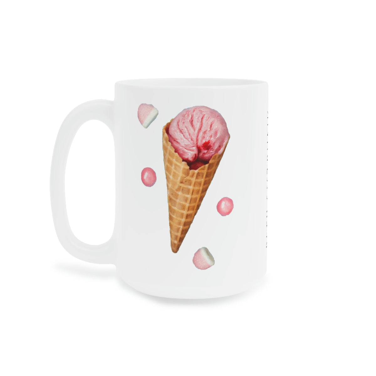 Beth Sistrunk: "Strawberry Ice Cream Cones - Beth Sistrunk" Ceramic Mug (11oz\15oz\20oz)